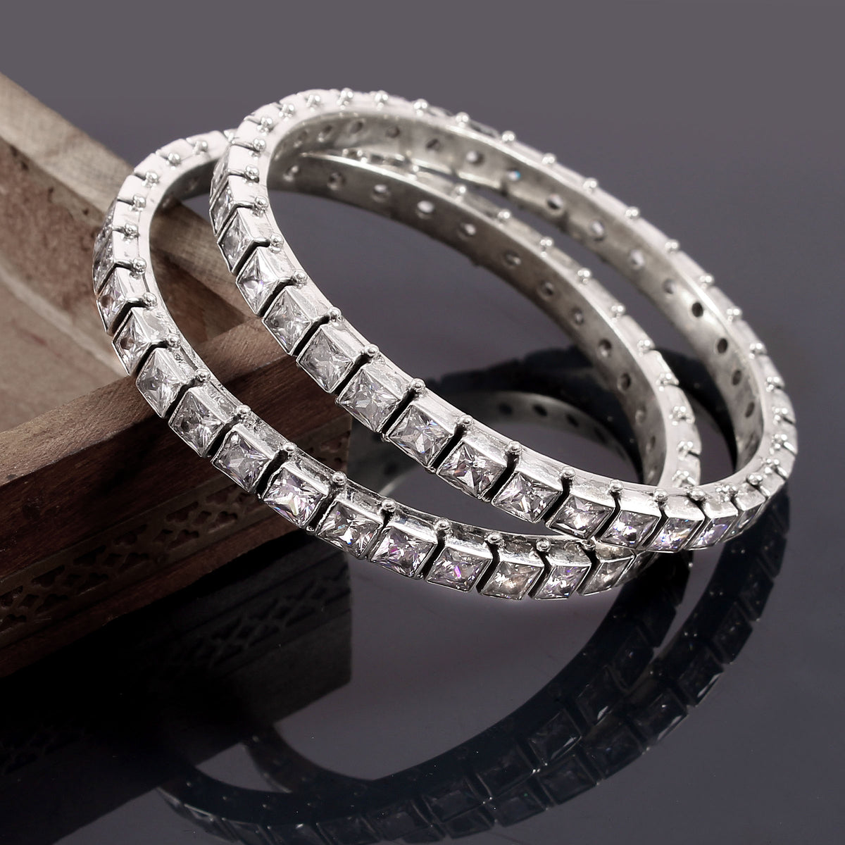 The Princess-Cut Eternity Bangles