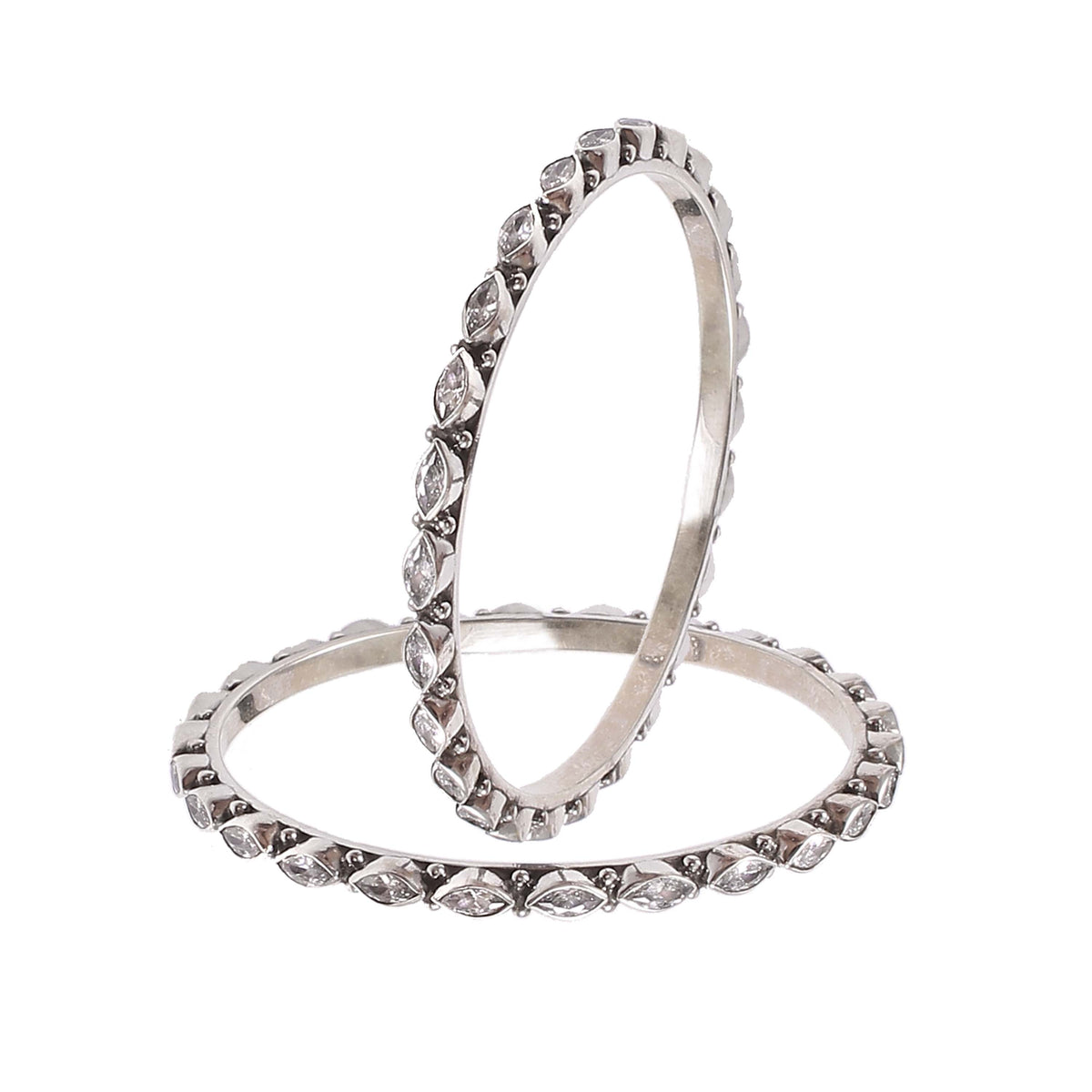 Ziva Leaf Crystal Bangles