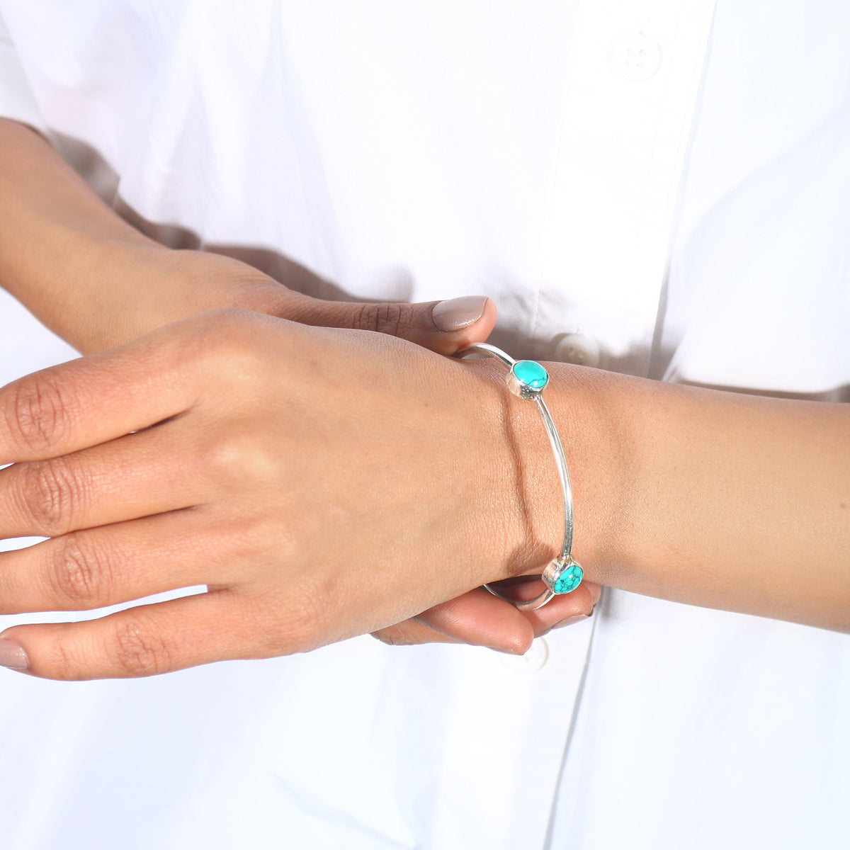 Stone Accent Closed Bangle