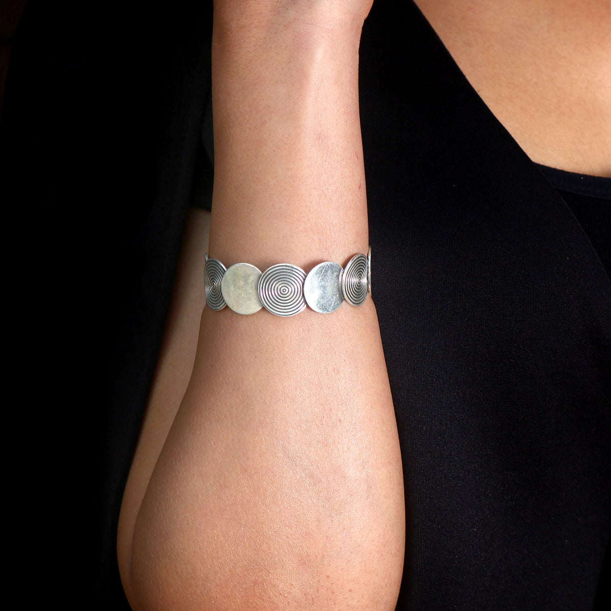 Silver Disc Bangle