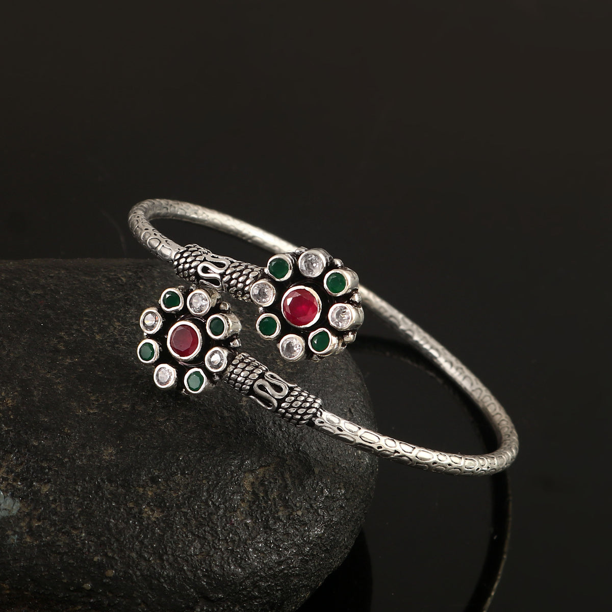 Featherlight Floral Stone Bangle