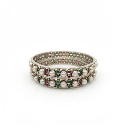 The Empress Pearl & Gemstone Lattice Bangles
