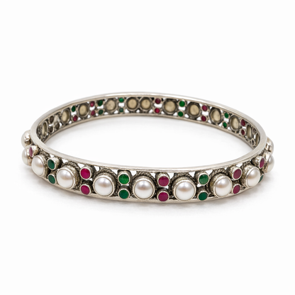 The Empress Pearl & Gemstone Lattice Bangles