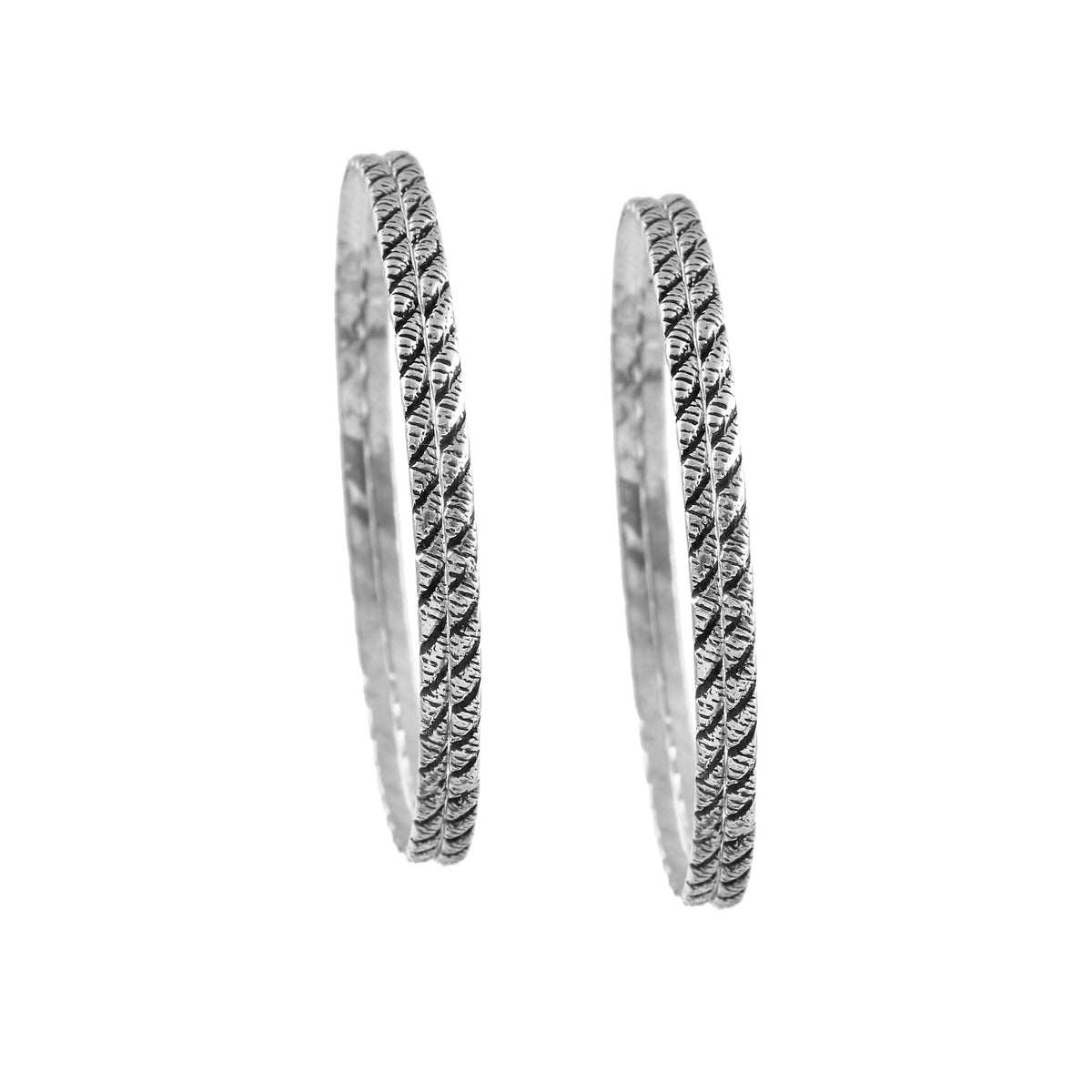 Artisanal Woven Silver Bangles