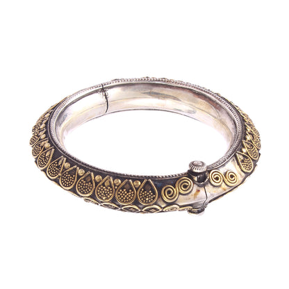 The Regal Spiral Dual-Tone Silver Bangle