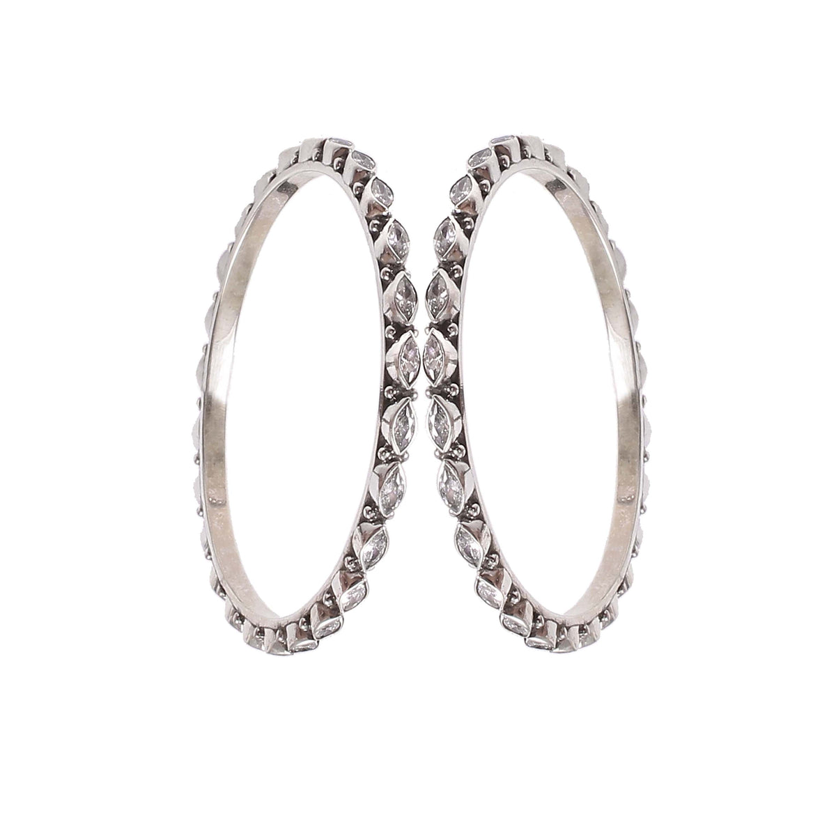 Ziva Leaf Crystal Bangles