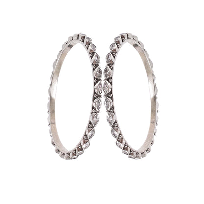 Ziva Leaf Crystal Bangles