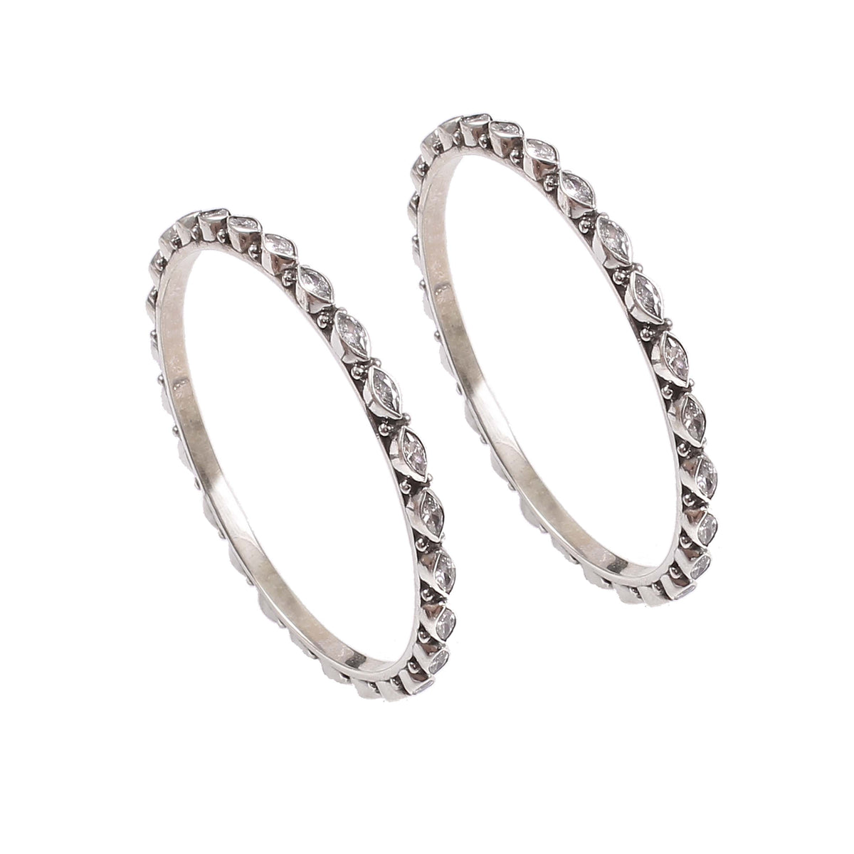 Ziva Leaf Crystal Bangles