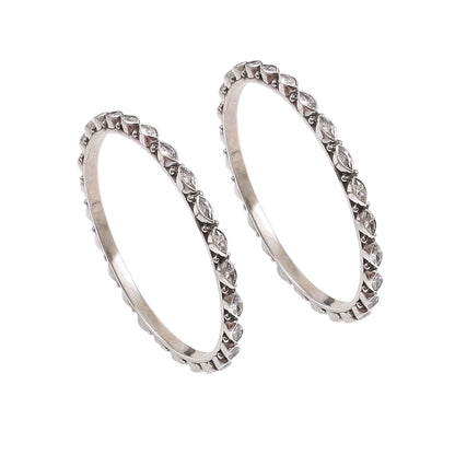 Ziva Leaf Crystal Bangles