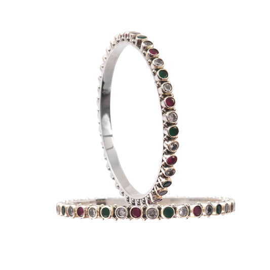Multicolor Gemstone Slim Bangles
