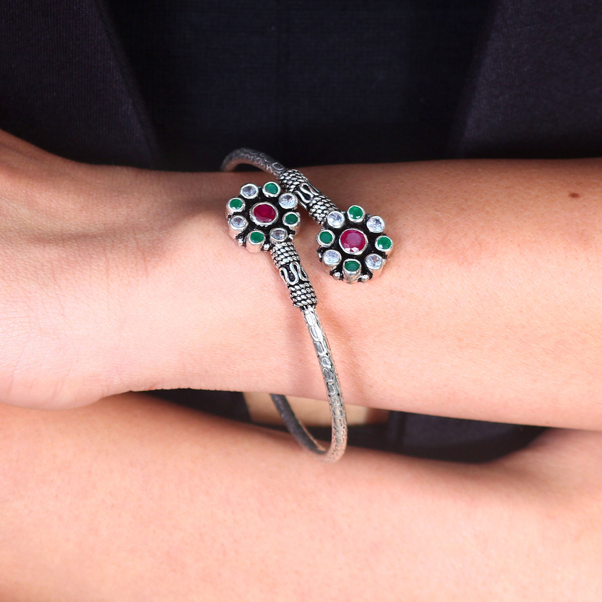 Featherlight Floral Stone Bangle